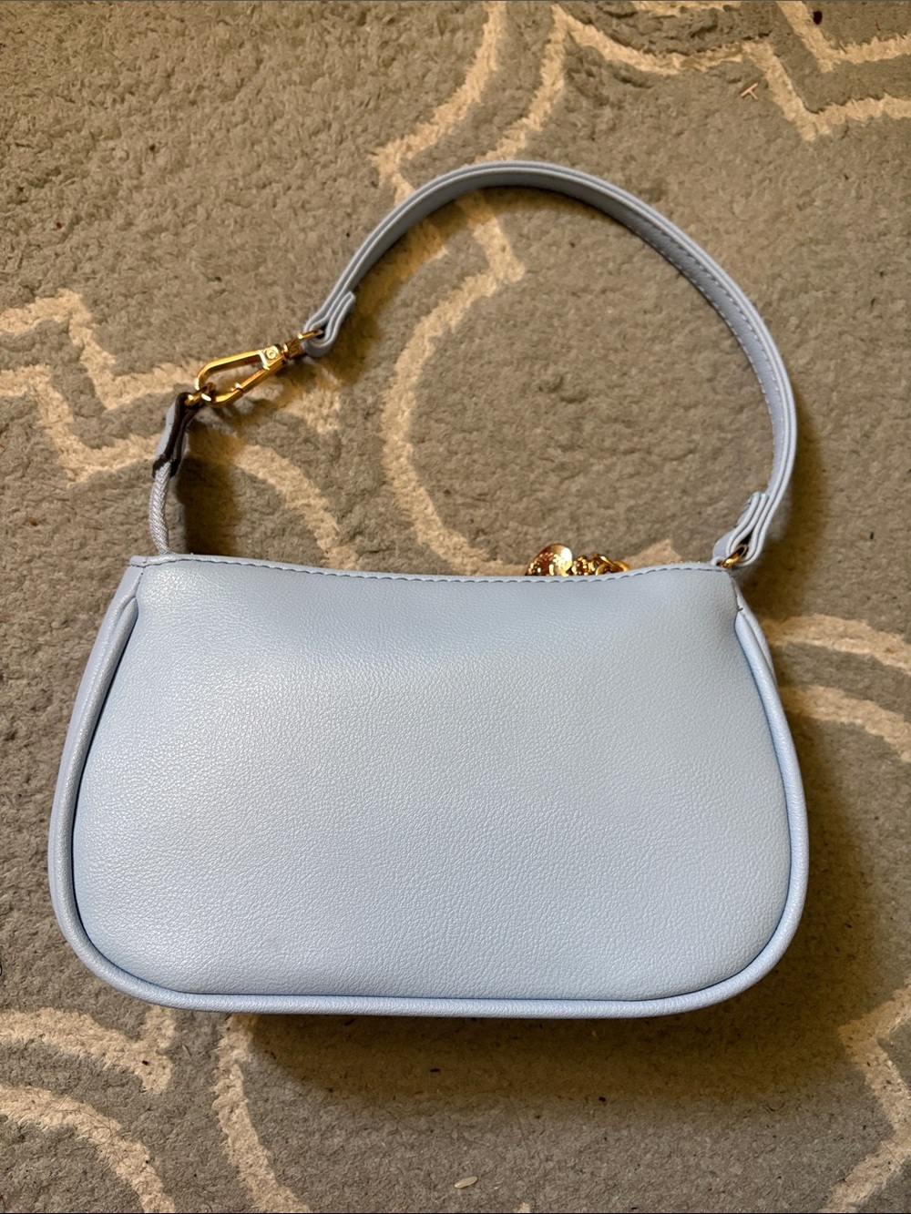 Juicy Couture Brown Velvet Mini Bag with Light Blue Trim - Picture 2 of 3